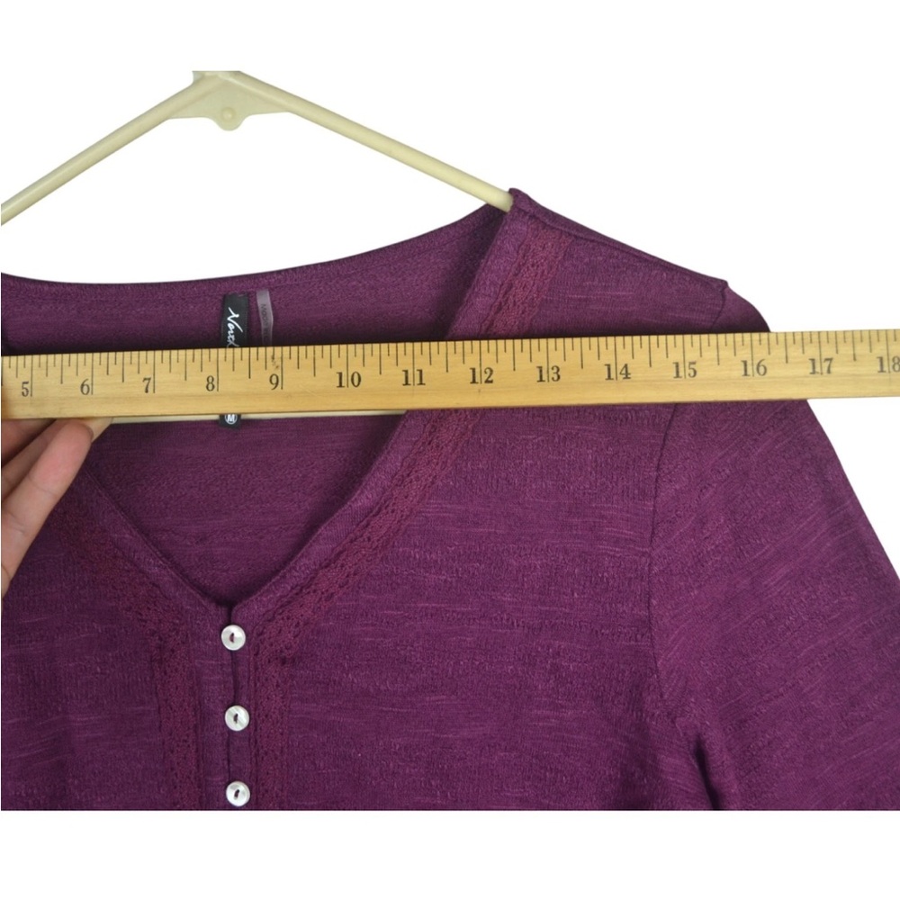 North River Women Purple Pullover T Shirt Top Sz M Long sleeves - Picture 7 of 10